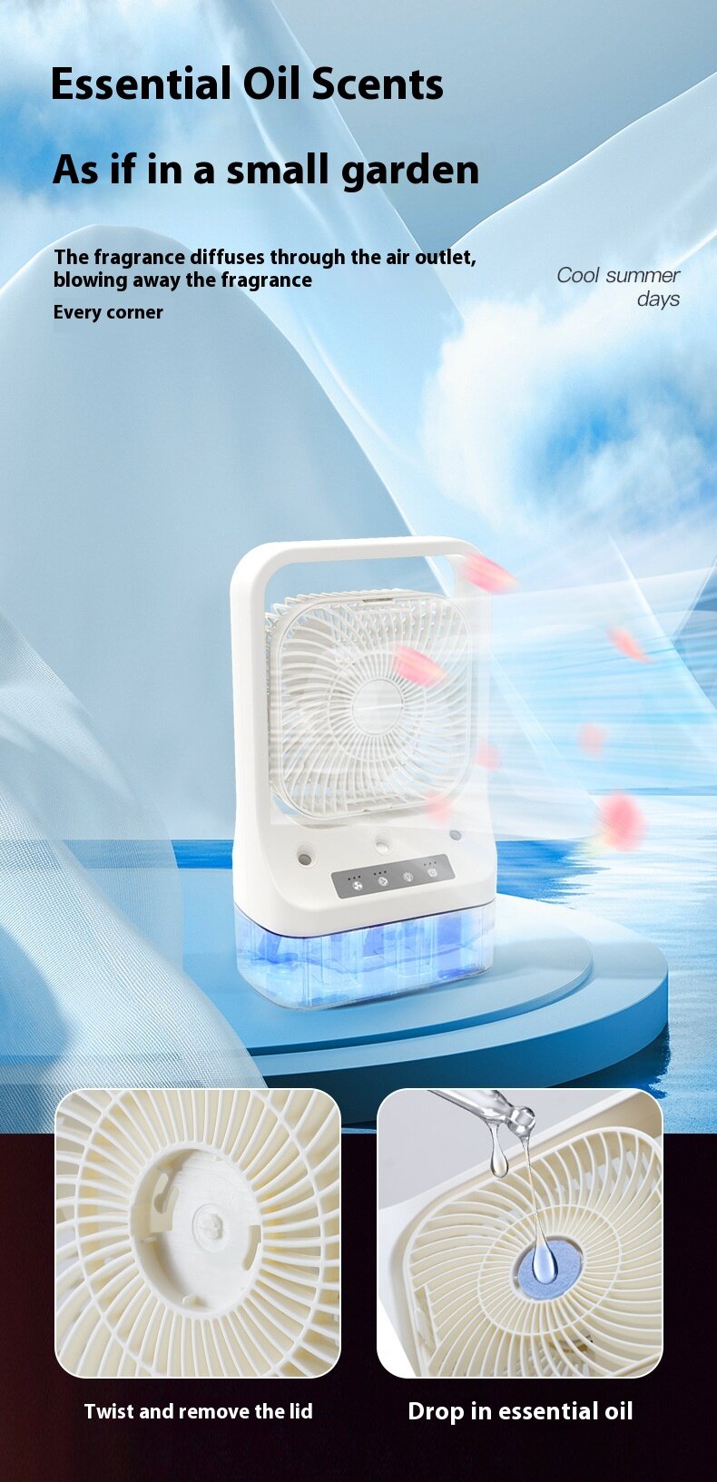 Add your favorite essential oil to diffuse fragrance in your room