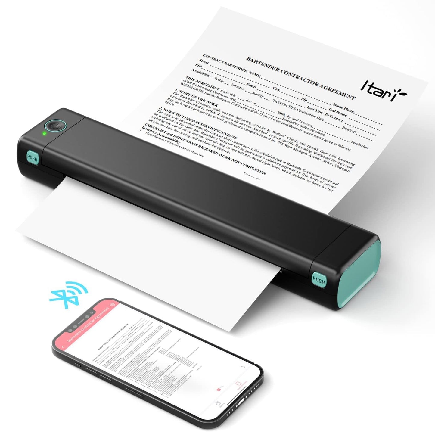 Black A4 Portable Wireless Printer - Fast Free Shipping Worldwide