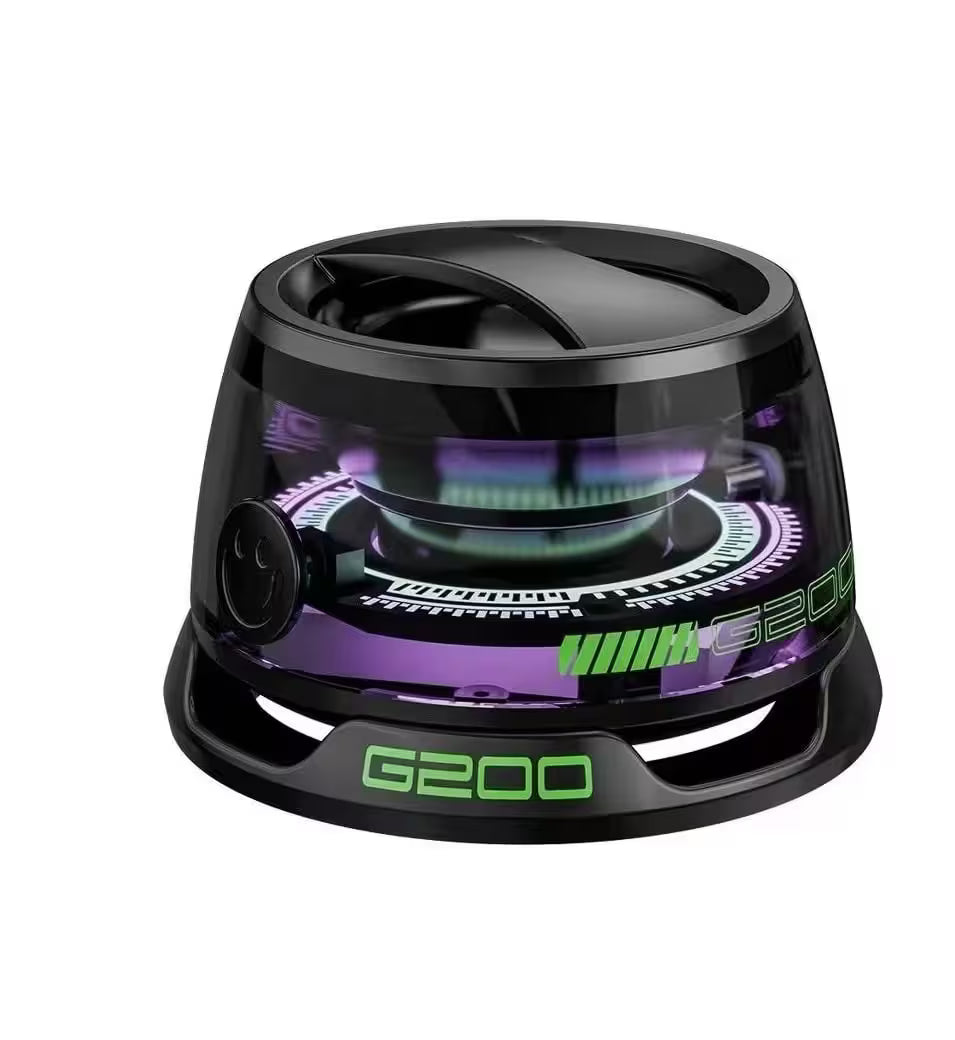 Black and purple navigation device with 'G200' branding on a white background