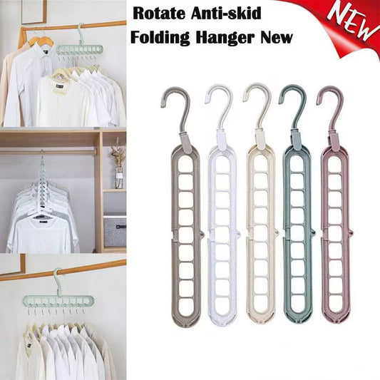 Anti-skid folding hangers with a display of clothes on a rack.