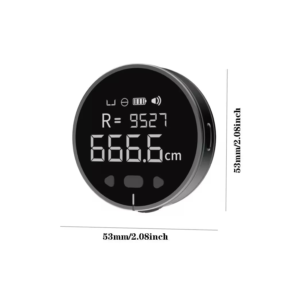 Digital display with measurements on a white background