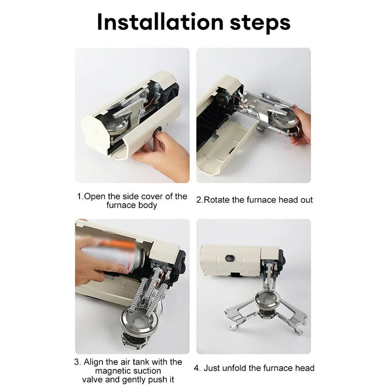 Four easy steps to install our camping stove