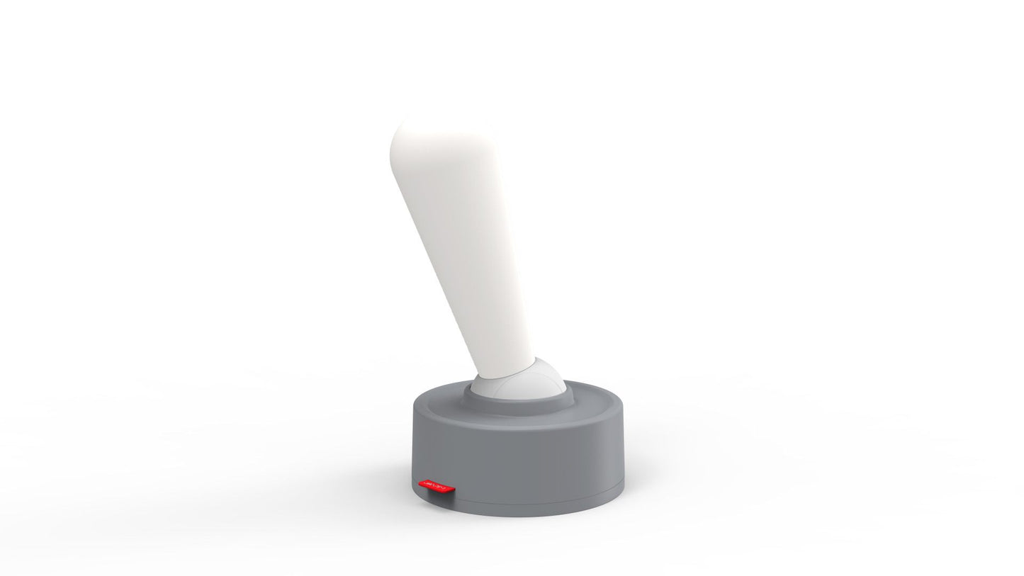 White joystick with gray base on a white background