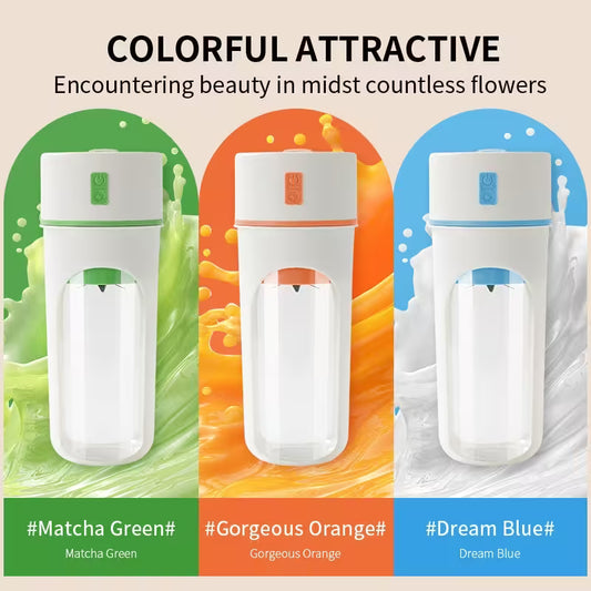Three water bottles in different colors with colorful backgrounds and text.