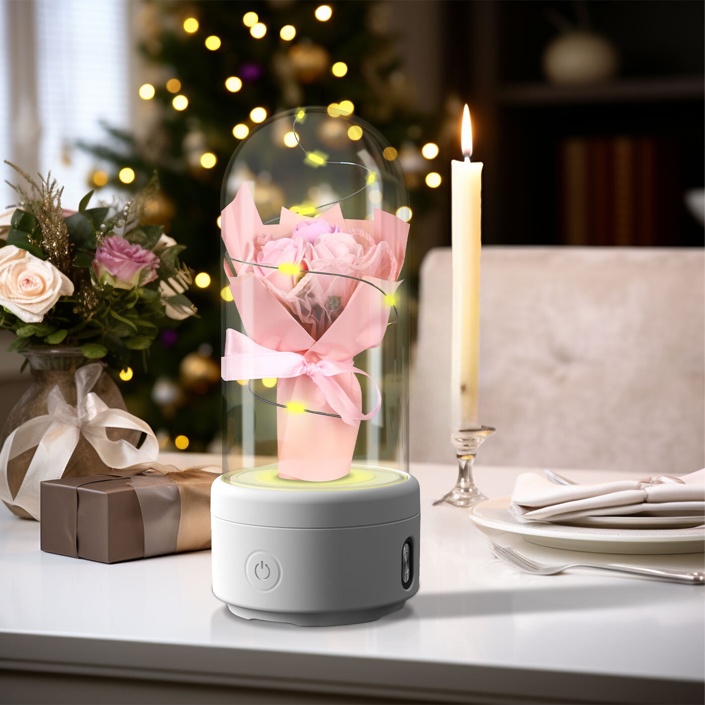 Mood Enhancement and Ambiance: The LED lights incorporated in this gift offer more than just illumination. With adjustable brightness levels and vibrant color options, the speaker ornament allows your mother to create different moods and ambiances in any setting. Whether she desires a relaxing atmosphere for a cozy evening or a festive environment for a celebration, this gift provides versatile lighting options to suit her preference.