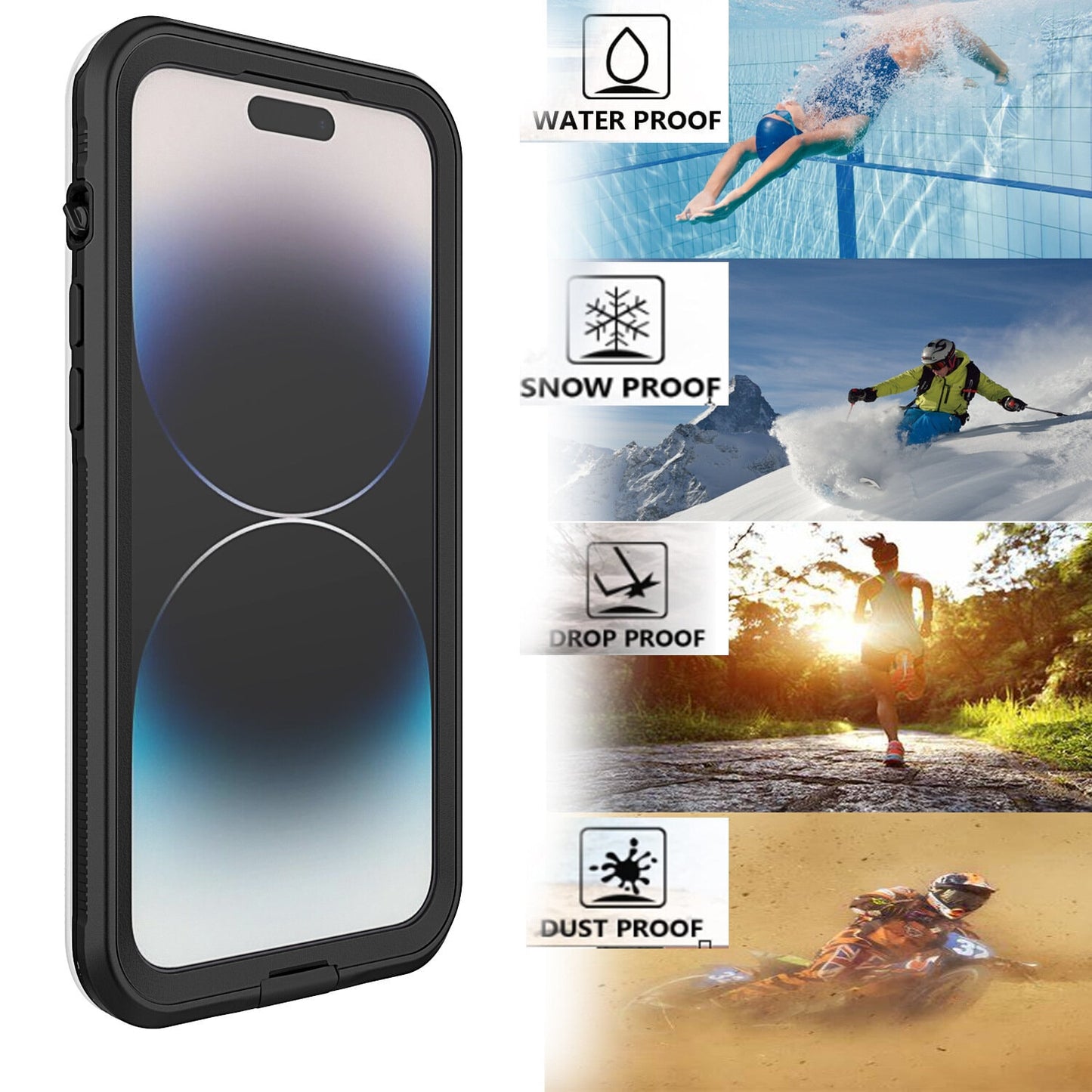 Our cases are custom-designed to fit all iPhone models perfectly, providing full access to all buttons and ports without compromising on protection. Whether you are an outdoor enthusiast, traveler, or simply someone who wants to keep your phone safe from accidental spills or splashes, our waterproof iPhone cases are the perfect solution for you.