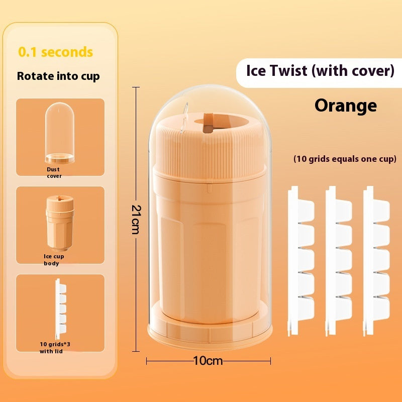 Peach Ice Cube Molds with cover