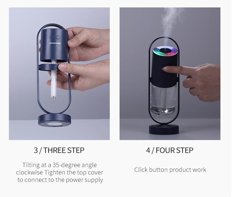 Portable mini humidifier with led lights