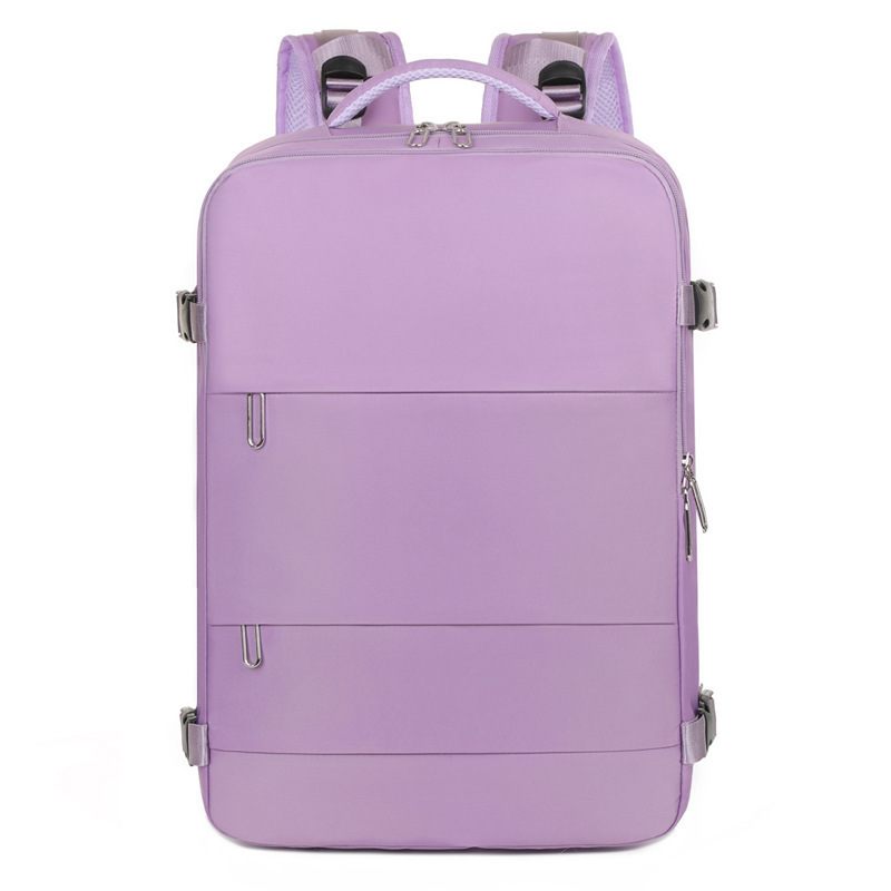 Purple backpack on a white background