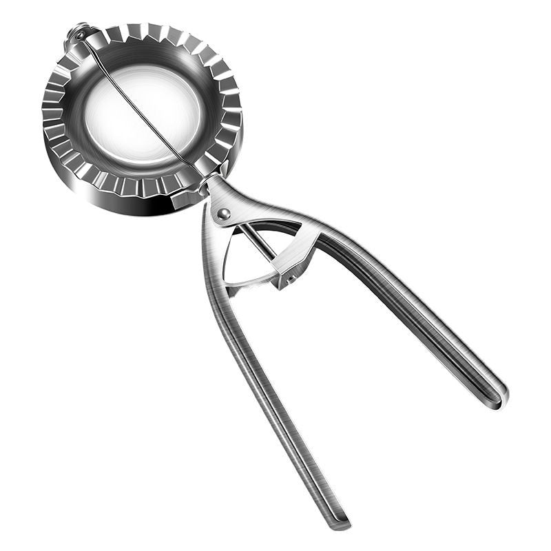 Metallic cookie cutter on a white background