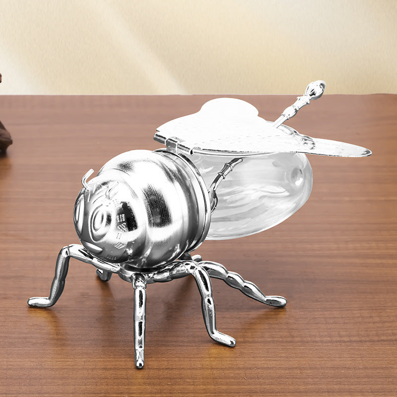 Silver Honey Pot