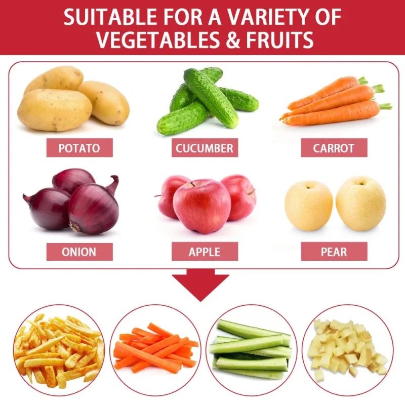 Illustration of vegetables and fruits with labels on a white background