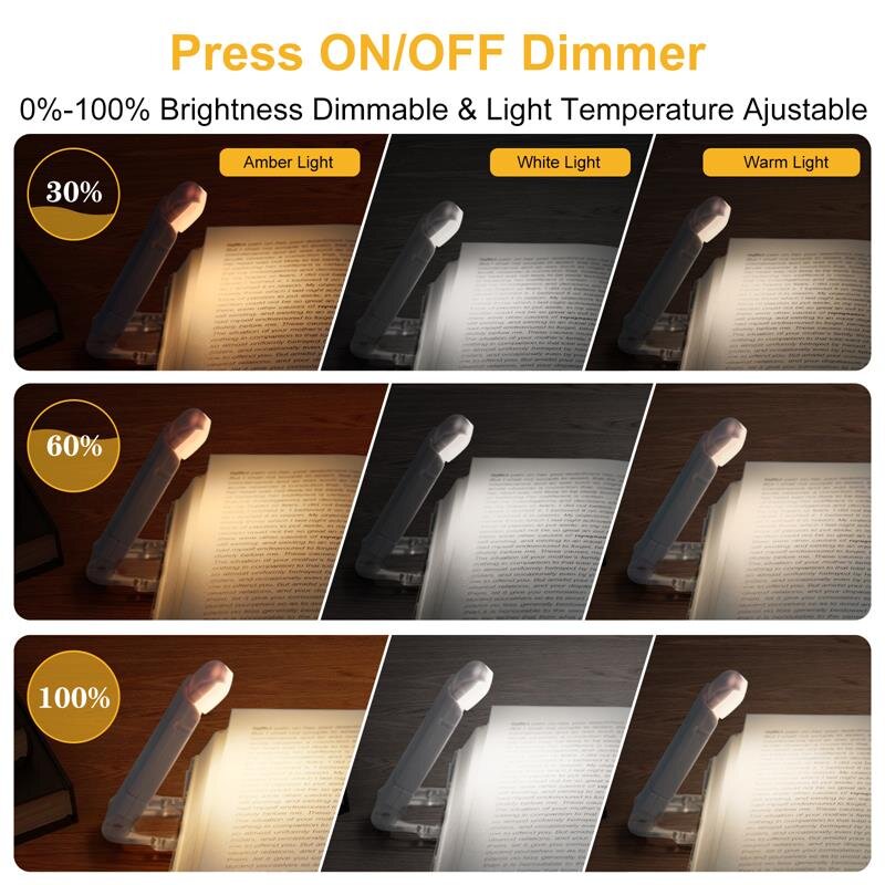 The Reading Book Light has 3 modes of light and brightness