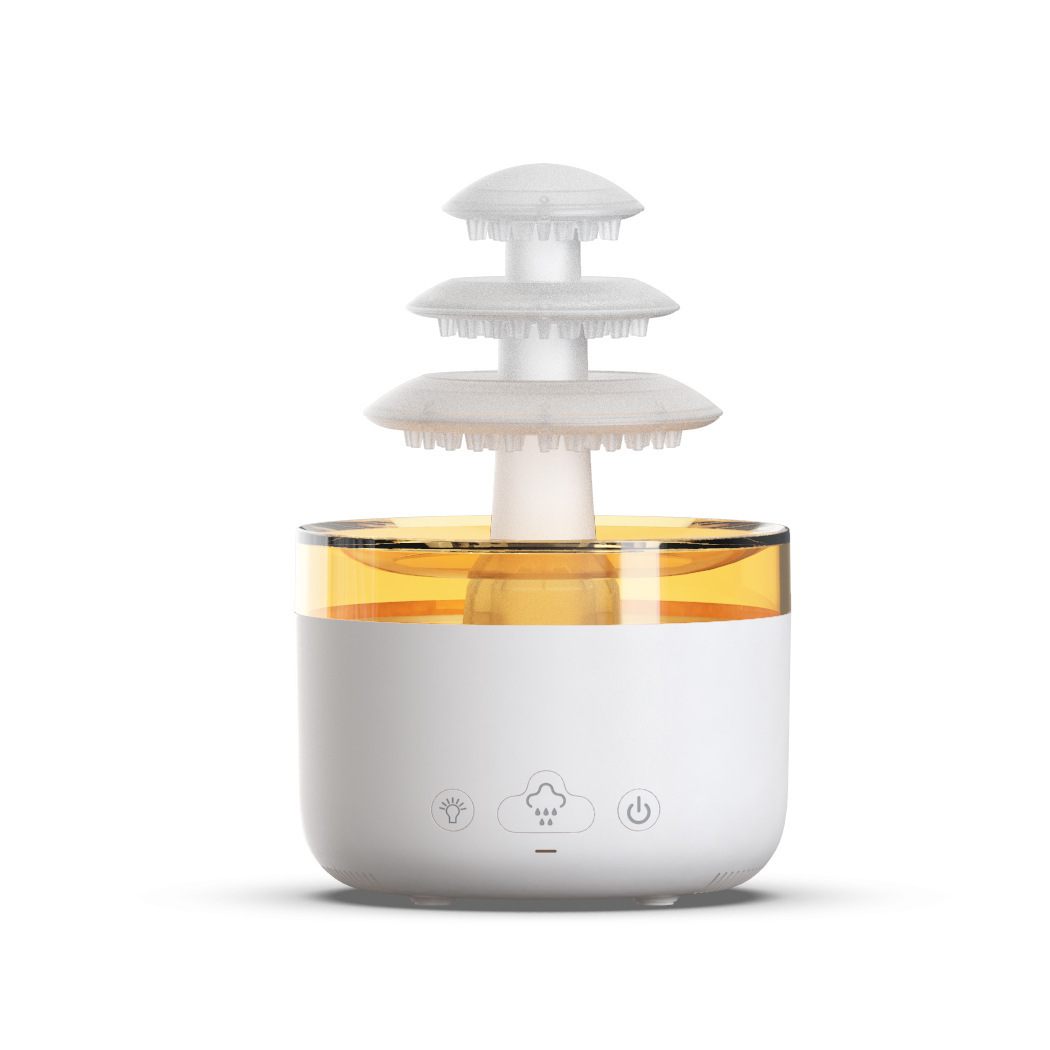 White humidifier with a glass water tank on a white background