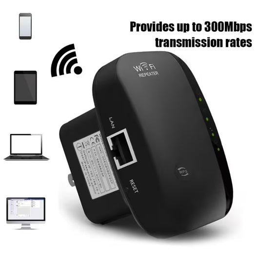 WiFi Extender Signal Booster for Home | 300Mbps Wireless Repeater | Repeater & AP Mode | RJ45 LAN Port | All Routers Compatible