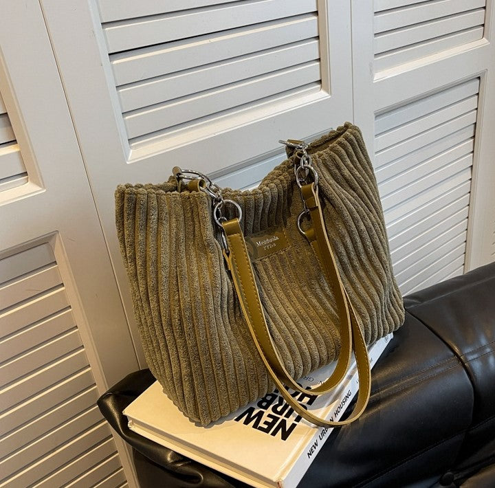 Women Corduroy Tote Bag
