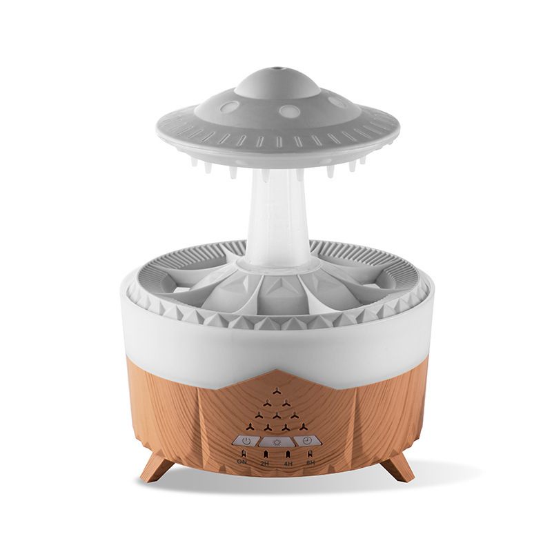 Decorative lamp with UFO design on a white background
