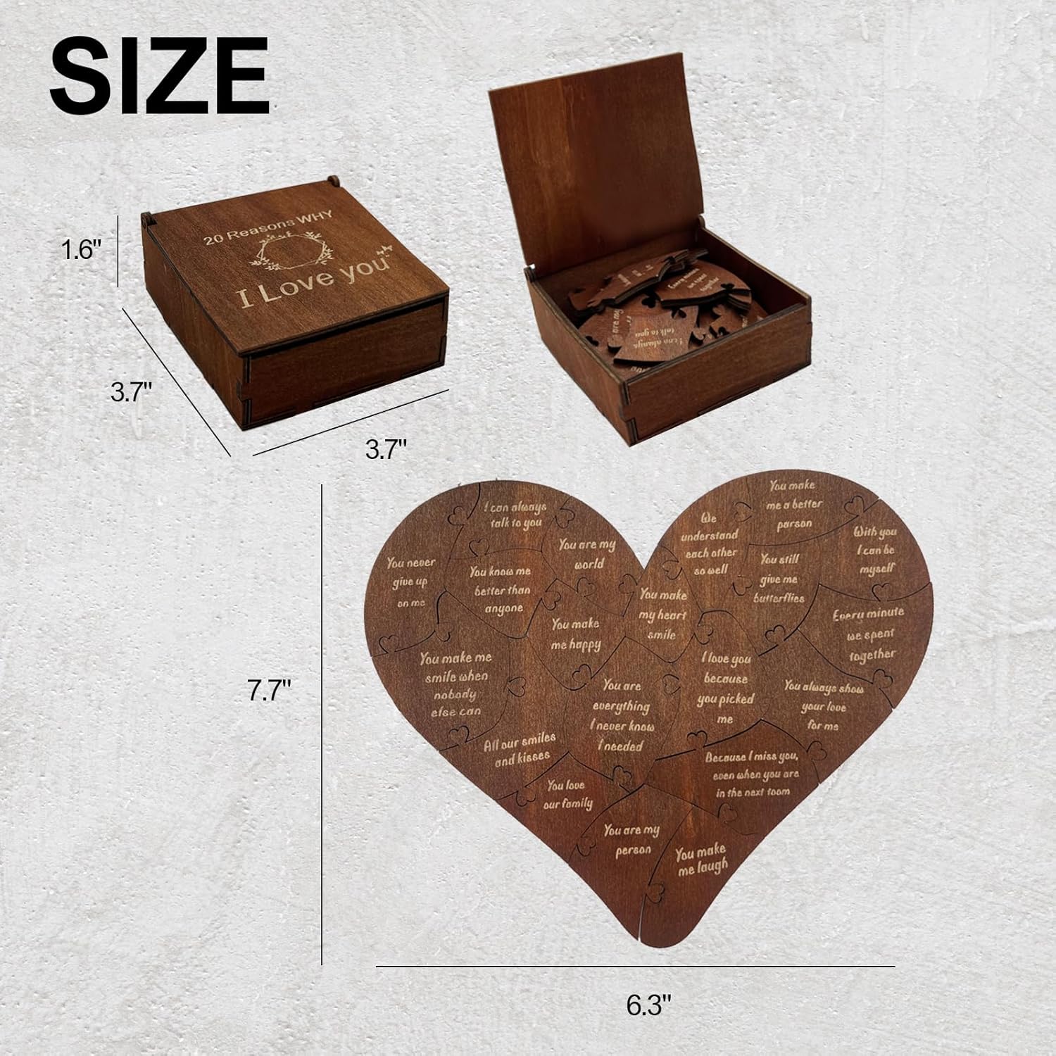 Wooden Heart Dimensions