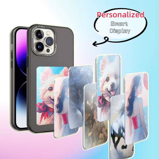 Smart phone case with personalized display feature on a gradient background