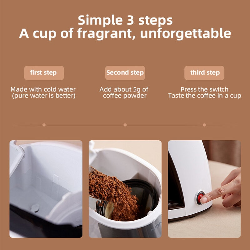 3 Simple Steps to get your American Coffee from KONKA Coffee Maker