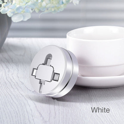 The Best Selling Retractable Phone Charger - 3 In 1 USB Cable - Free Shipping Worldwide - White Color - Cafele Brand