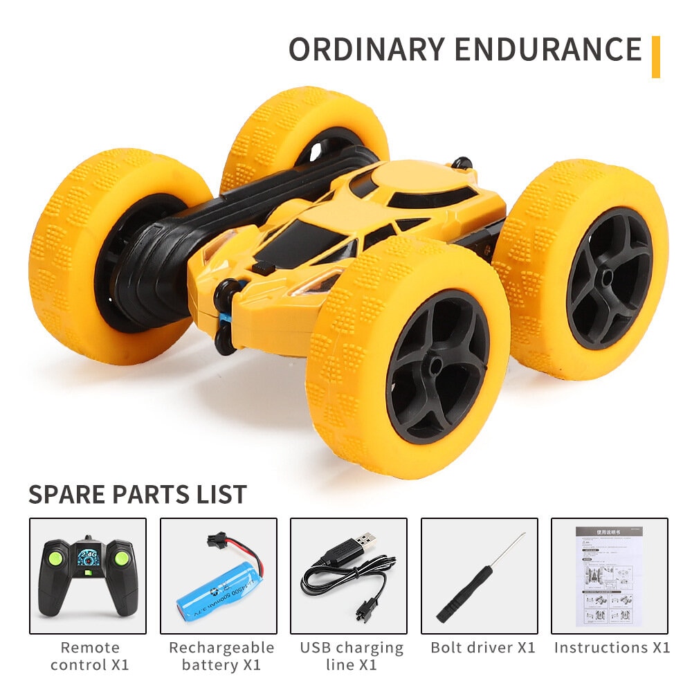 The Best Selling Mini RC Stunt Car Toy - Yellow Color - Free Shipping Worldwide