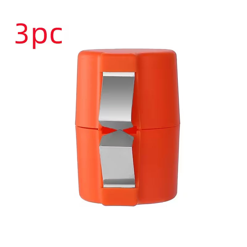 Orange and silver container with '3pc' text on a white background