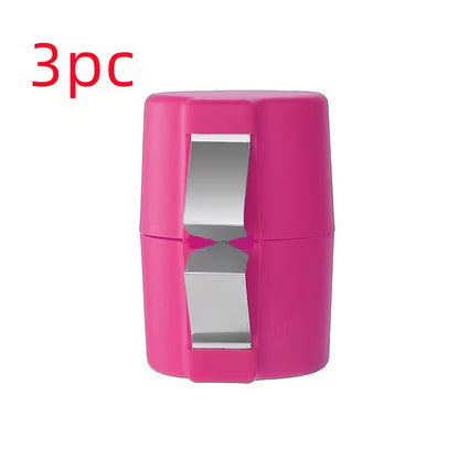 Pink and silver container with '3pc' text on a white background