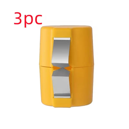Yellow hourglass-shaped container with silver interior on a white background, labeled '3pc'.