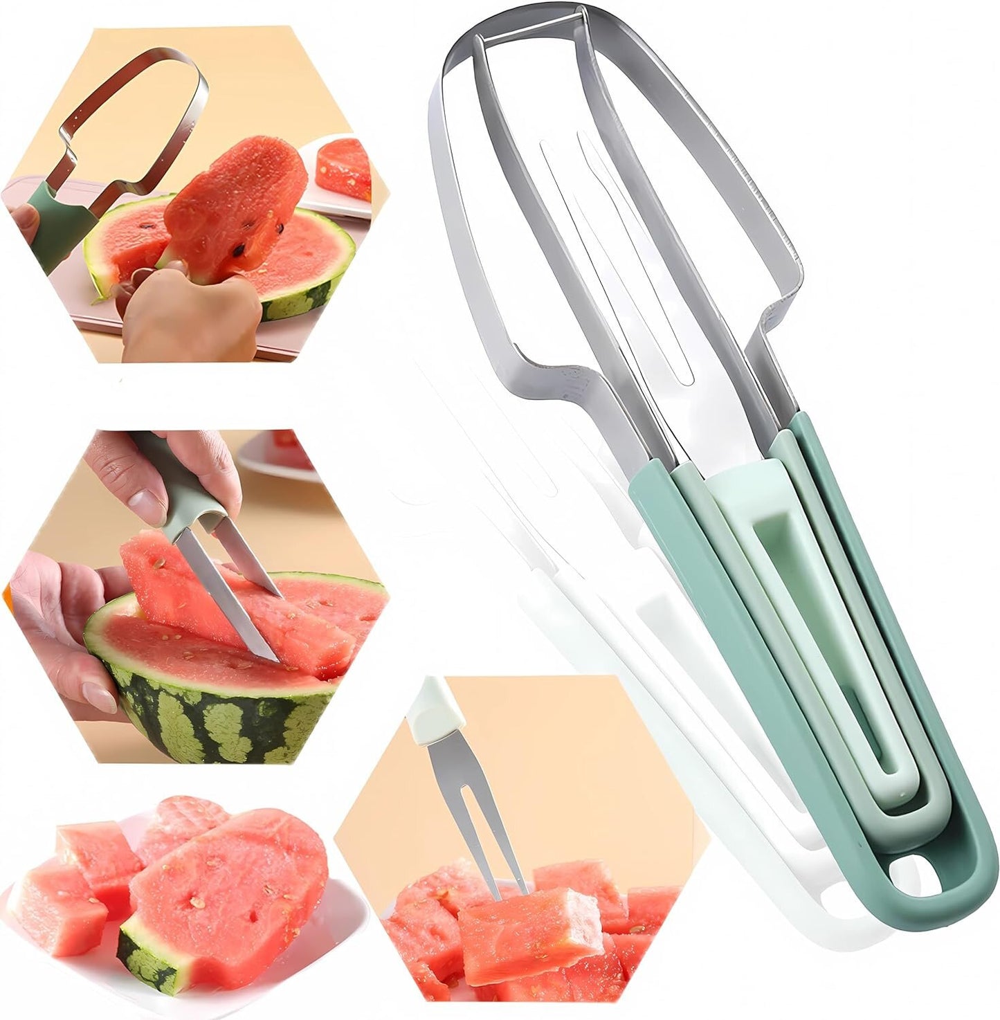 3 In 1 Stainless Steel Watermelon Slicer