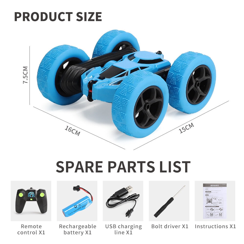 The Best Selling Mini RC Stunt Car Toy - Blue Color - Free Shipping Worldwide