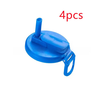 Blue straw lid with a handle on a white background, labeled '4 pcs'.