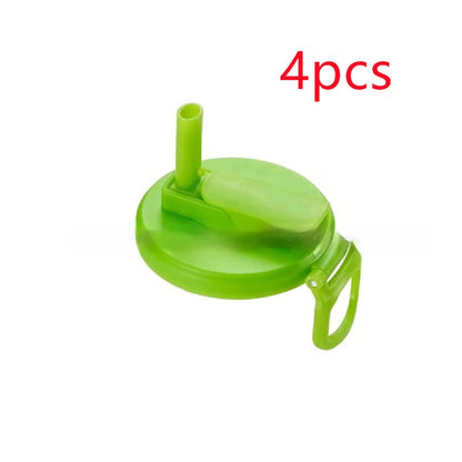 Green lid with straw on a white background, labeled '4 pcs'.