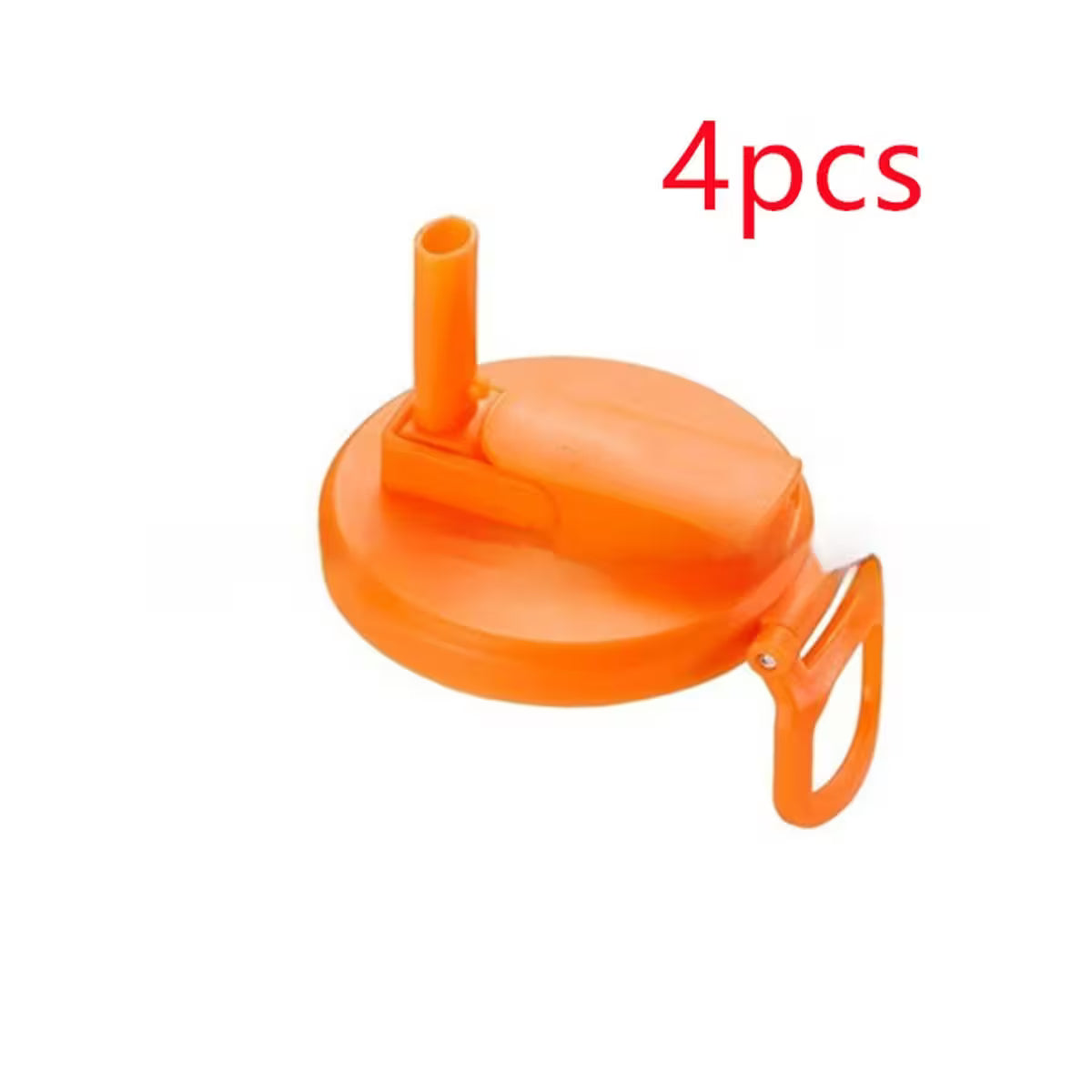 Orange lid with straw attachment and '4 pcs' text on a white background