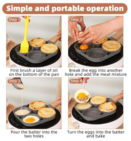 Four easy and simple steps to use your omelet pan