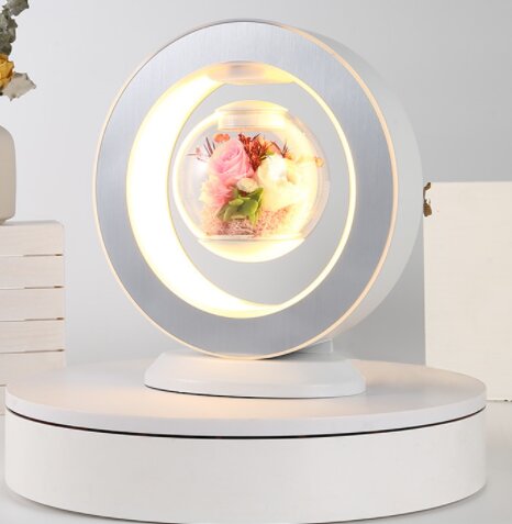 Pink Rose Round Bottom Romantic Lamp Gift - No Bluetooth Audio