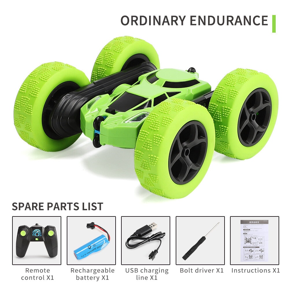 The Best Selling Mini RC Stunt Car Toy - Green Color - Free Shipping Worldwide
