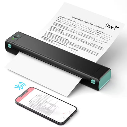 Handheld scanner with a document and smartphone displaying scanned content on a white background