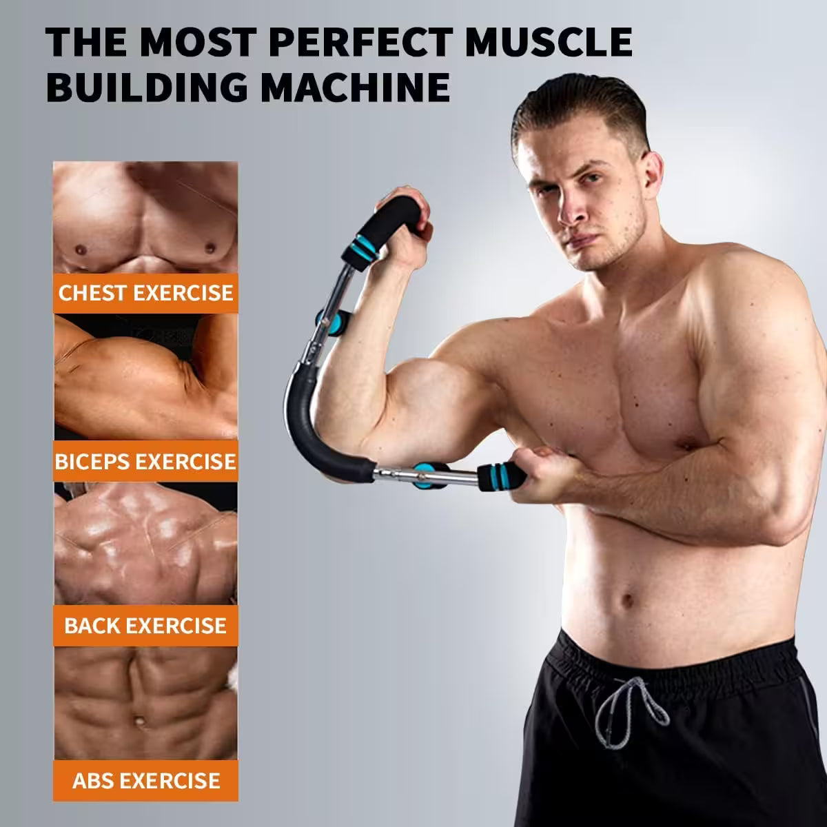 Adjustable U-Shape Twister Arm Trainer – Steel Spring Chest Expander for Biceps, Triceps, Back & Chest