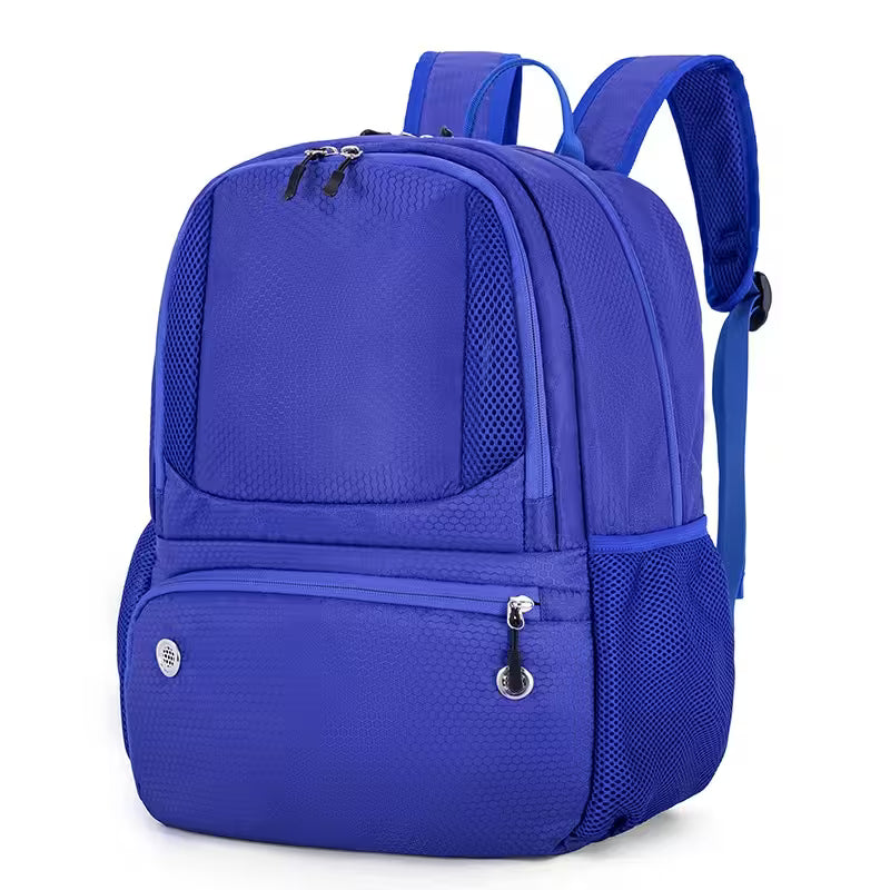 Blue backpack on a white background