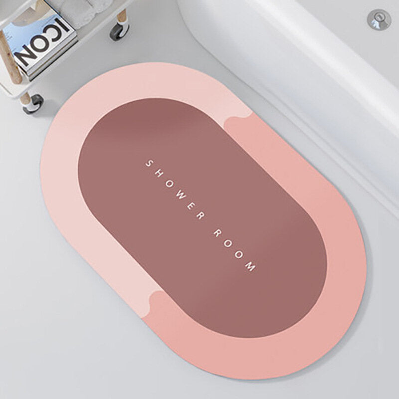 Oval Pink Bath Mat