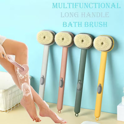 Best Back Scrubber For Shower With Handle  | Built-In Soap Dispenser | Soft Nylon Bristles | 36cm Reach