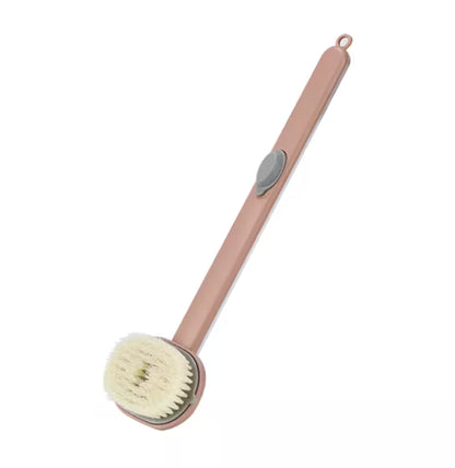 Pink Best Back Scrubber For Shower With Handle  | Built-In Soap Dispenser | Soft Nylon Bristles | 36cm Reach
