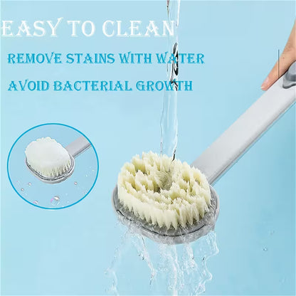 Best Back Scrubber For Shower With Handle  | Built-In Soap Dispenser | Soft Nylon Bristles | 36cm Reach