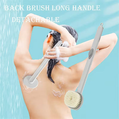 Best Back Scrubber For Shower With Handle  | Built-In Soap Dispenser | Soft Nylon Bristles | 36cm Reach
