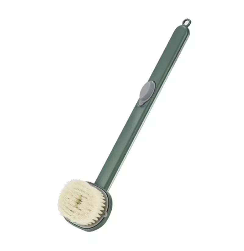 Green Best Back Scrubber For Shower With Handle  | Built-In Soap Dispenser | Soft Nylon Bristles | 36cm Reach