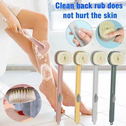 Best Back Scrubber For Shower With Handle  | Built-In Soap Dispenser | Soft Nylon Bristles | 36cm Reach