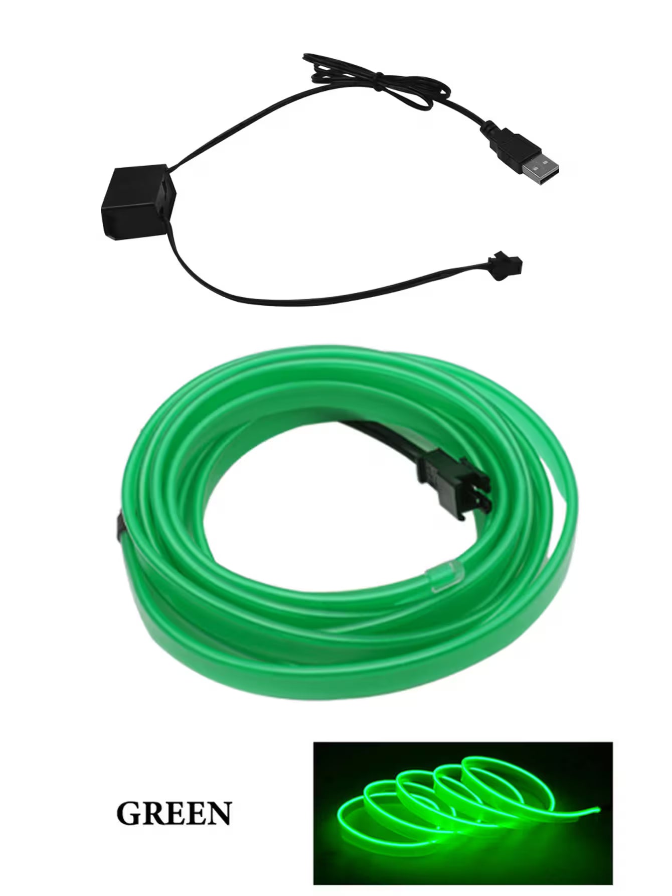 Best Car LED Lights With USB Drive – 16.5ft Fiber Optic Neon Wire, 7 Colors, Plug-and-Play, Interior Atmosphere Lighting