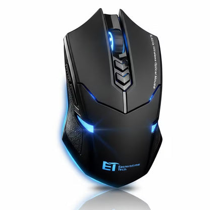 Best Gaming Wireless Mouse 2.4GHz | Silent Click Ergonomic Optical Mouse | 15m Range | RGB LED