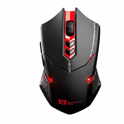 Best Gaming Wireless Mouse 2.4GHz | Silent Click Ergonomic Optical Mouse | 15m Range | RGB LED